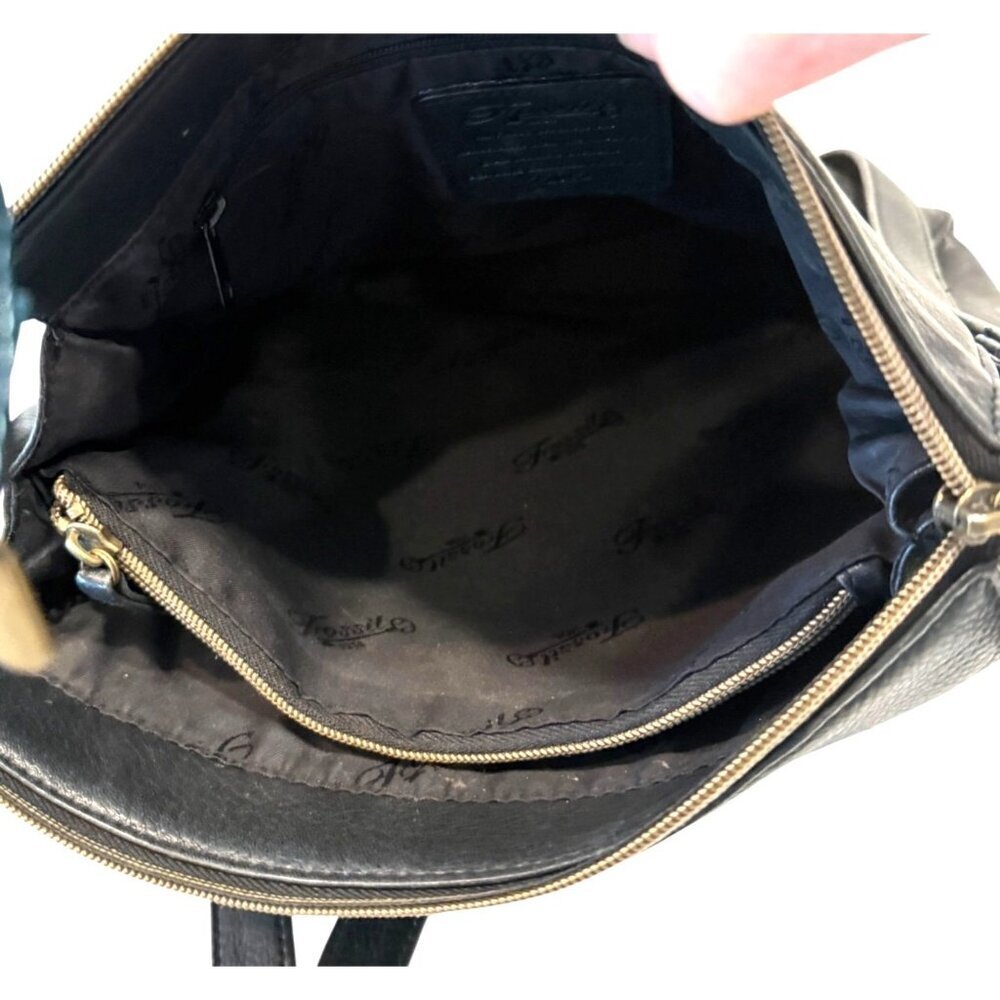 Fossil 1954 Women's Black Leather Crossbody Bag Y2K No. 76082 - Picture 11 of 13